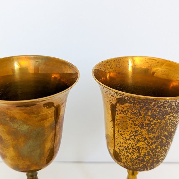 Pair of Brass Goblets Made in India - Picture 4 of 11